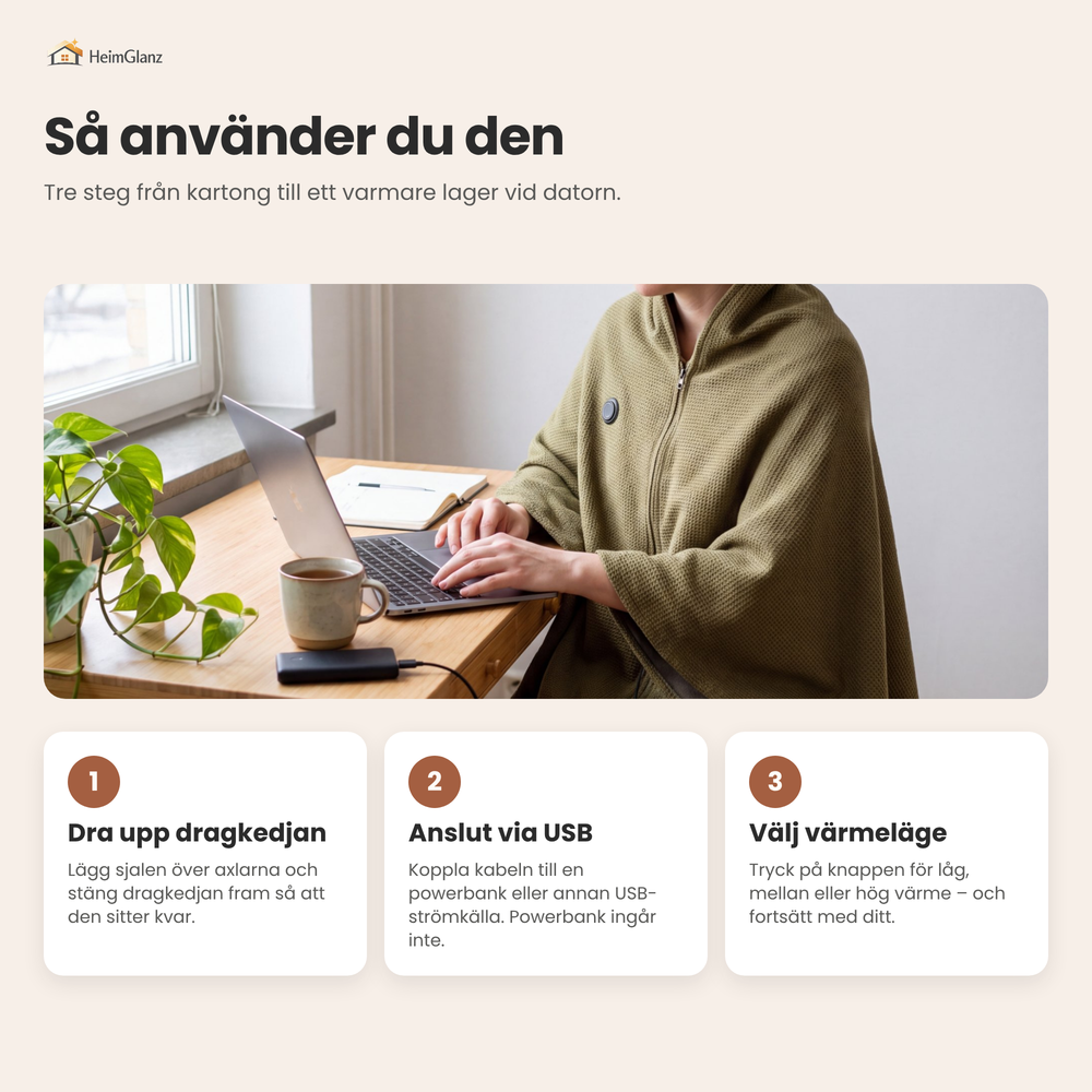 Infografik: så använder du värmesjalen i tre steg
